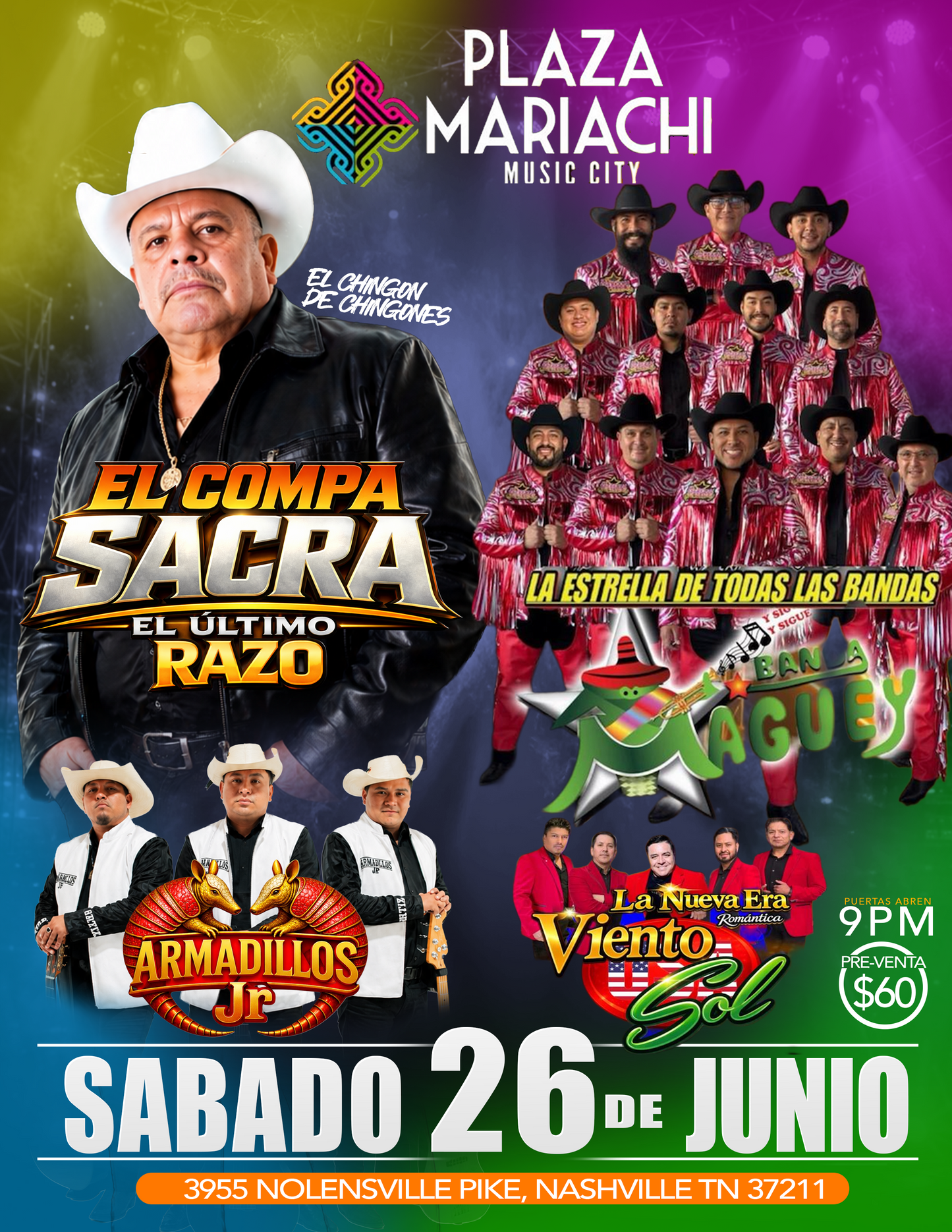 Plaza Mariachi (Nashville,TN) El Compa Sacra, Banda Maguey